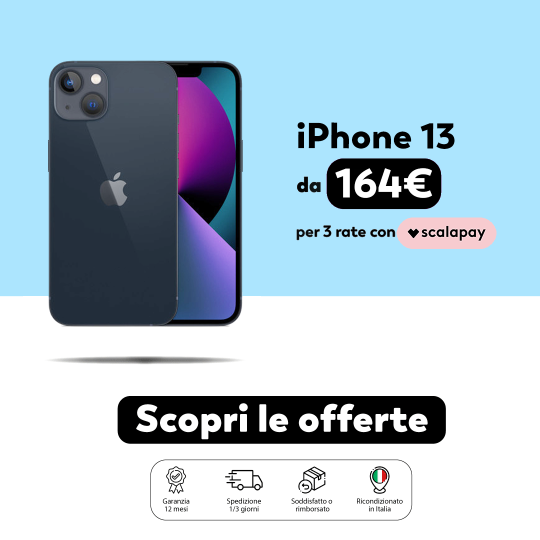 iPhone 13 da 164€ in 3 rate con Scalapay